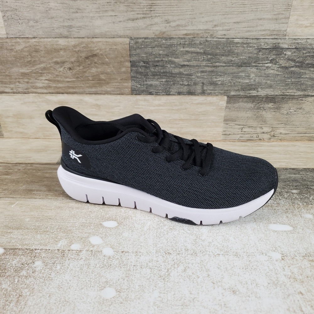Kuru Flex Via Womens Shoes Sz 8.5 Running Jet Black Bright White Lace Up Sneaker